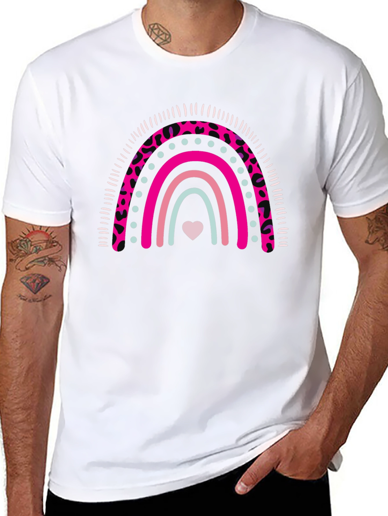 Rainbow Heart Graphic Tee - Stylish & Cute