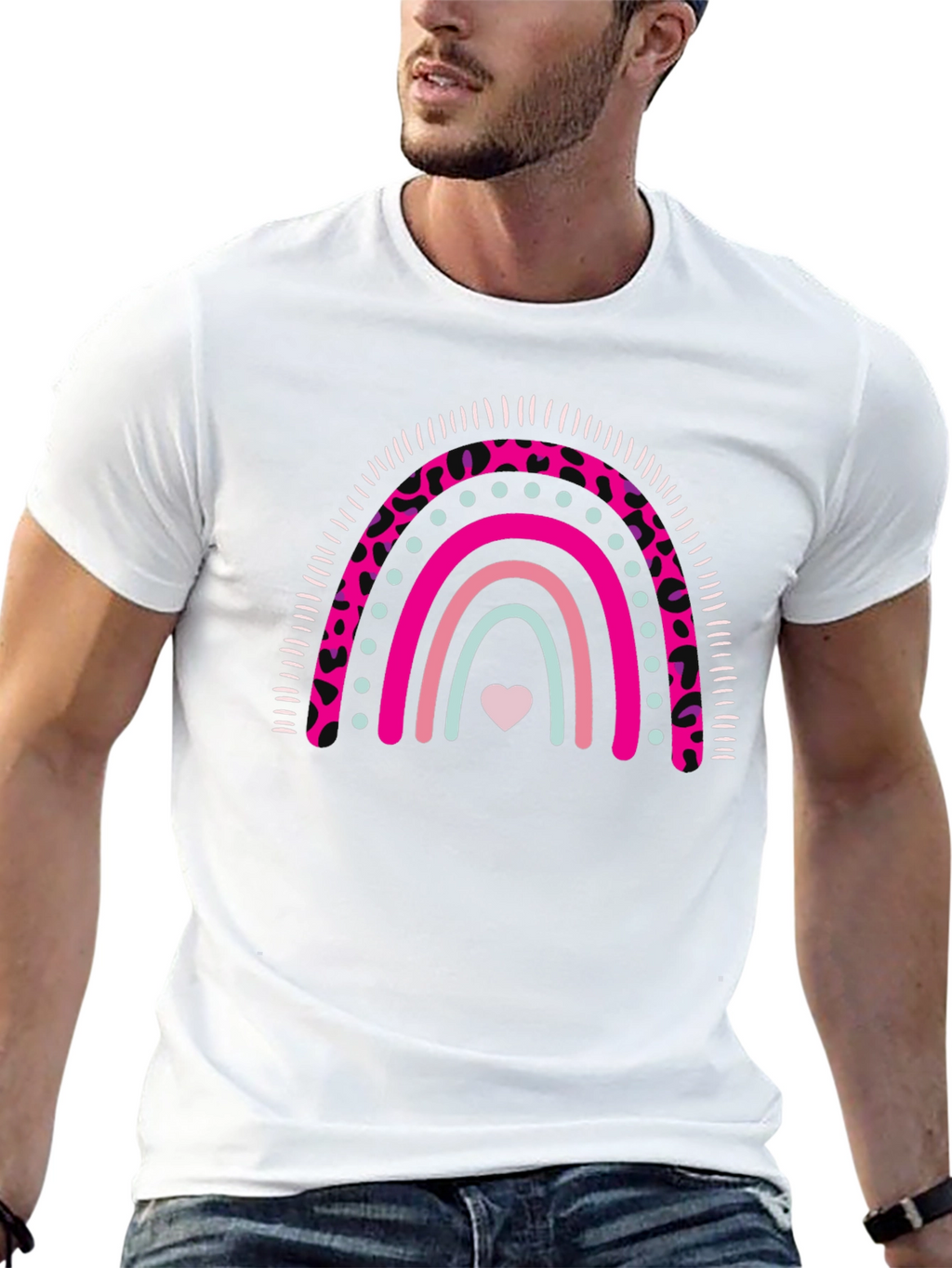 Rainbow Heart Graphic Tee - Stylish & Cute
