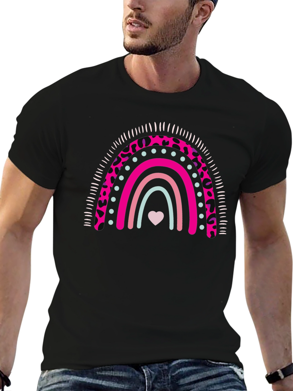 Rainbow Heart Graphic Tee - Stylish & Cute