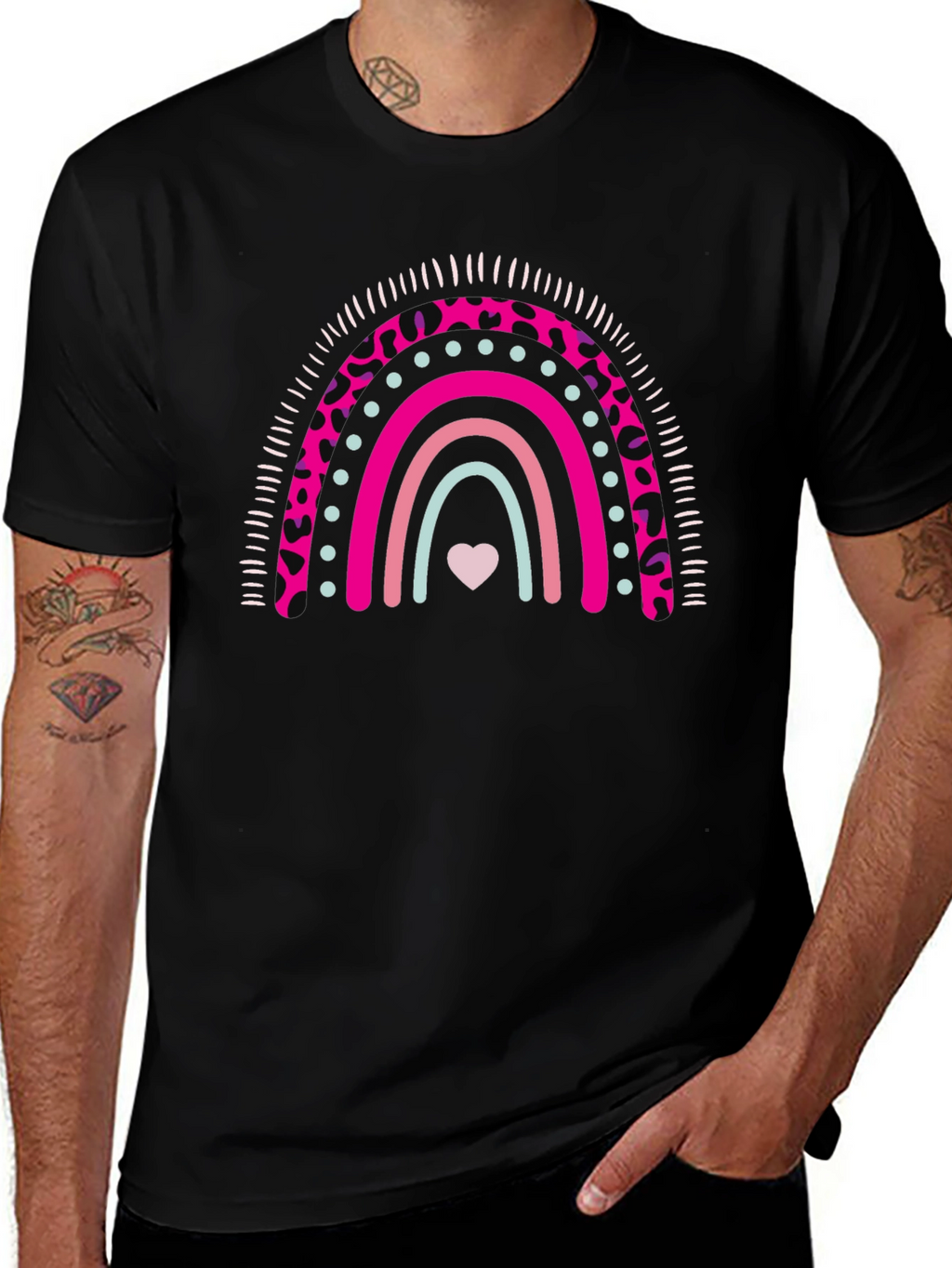 Rainbow Heart Graphic Tee - Stylish & Cute