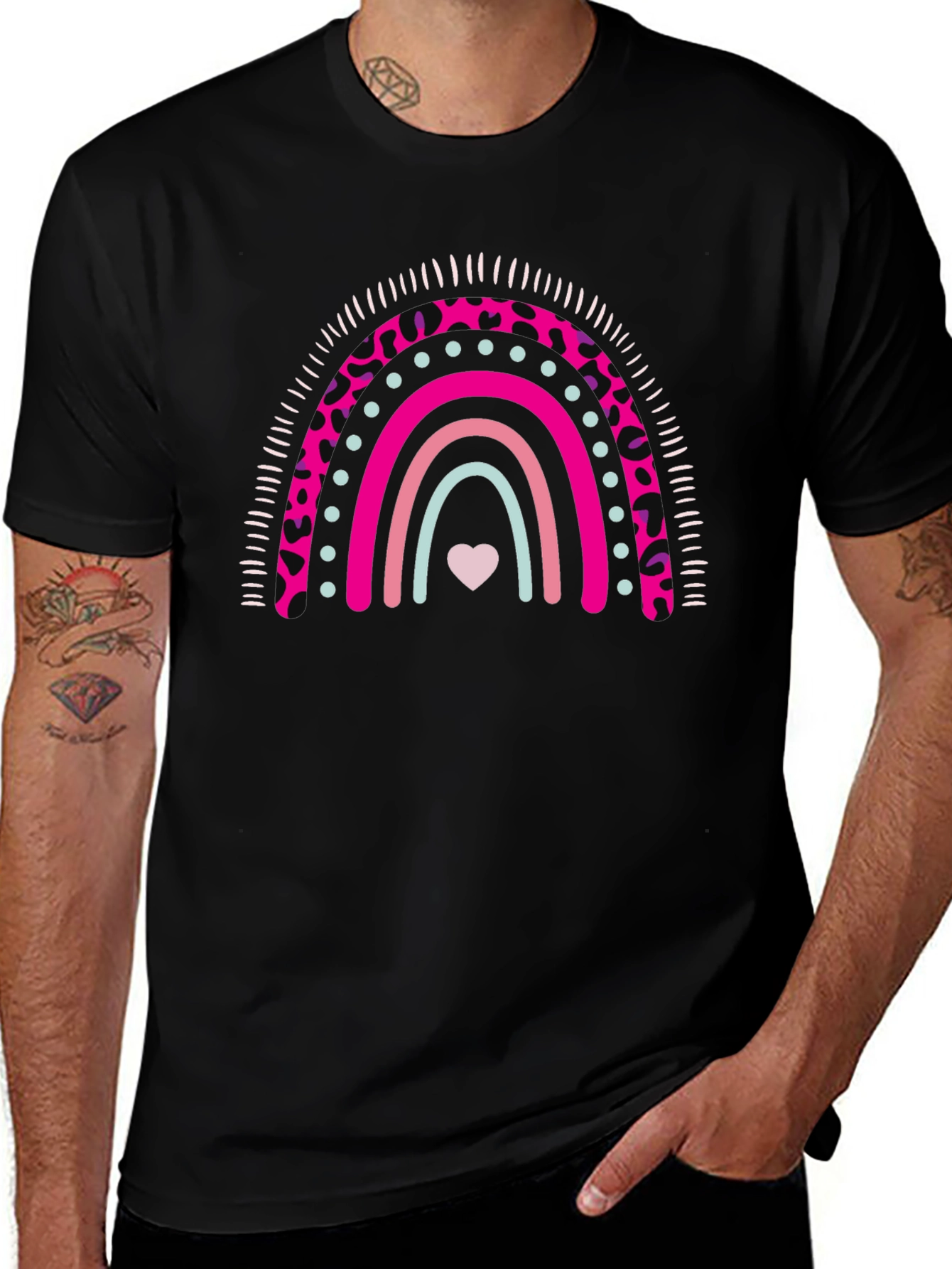 Rainbow Heart Graphic Tee - Stylish & Cute