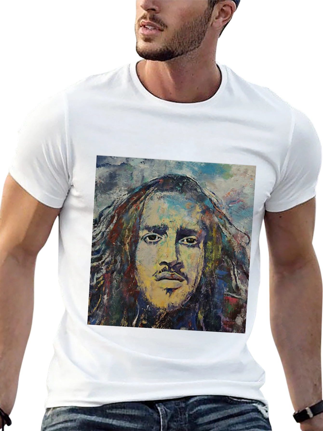 Abstract Face Graphic T-Shirt