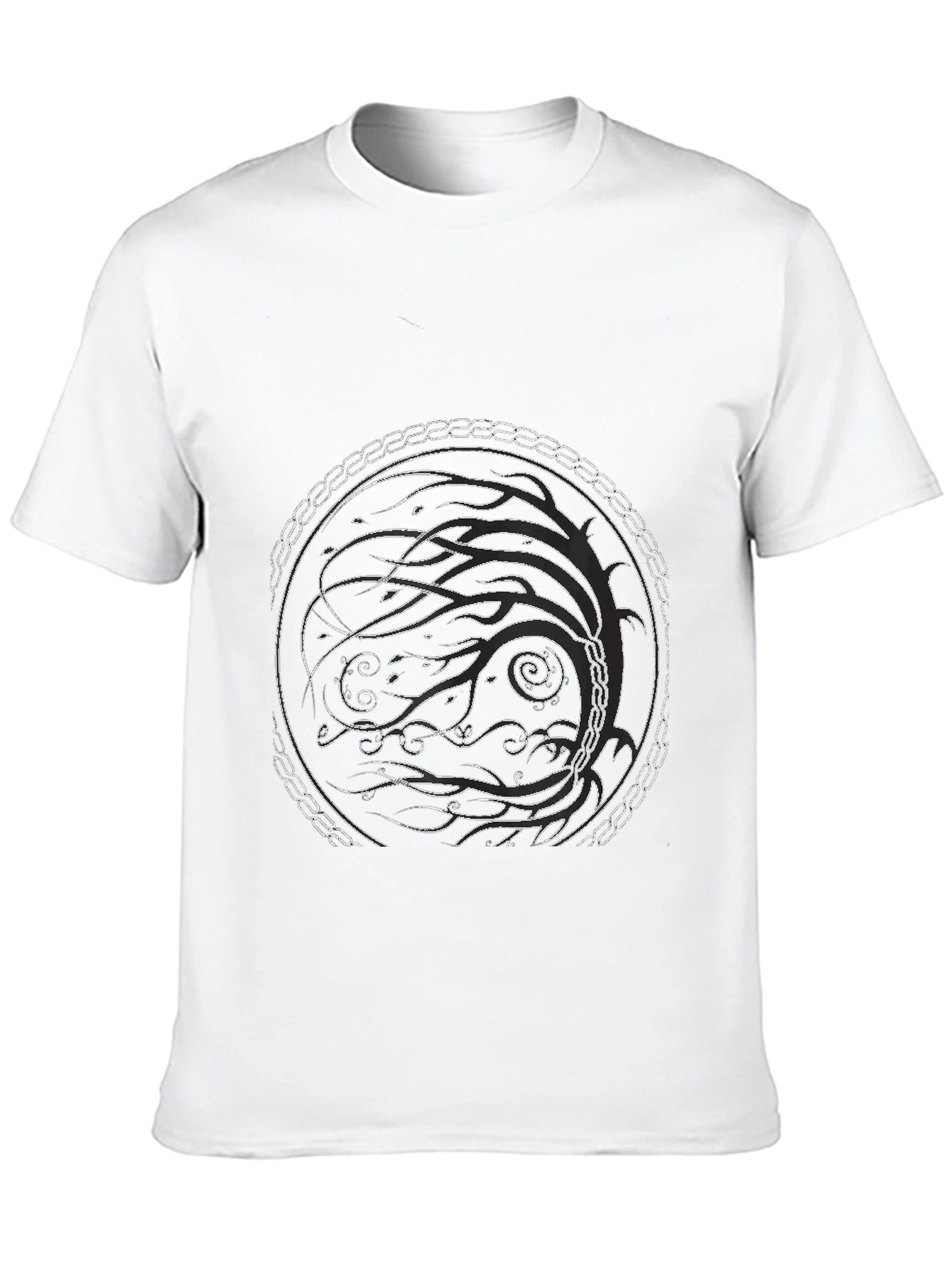 Abstract Circle Graphic Black Tee