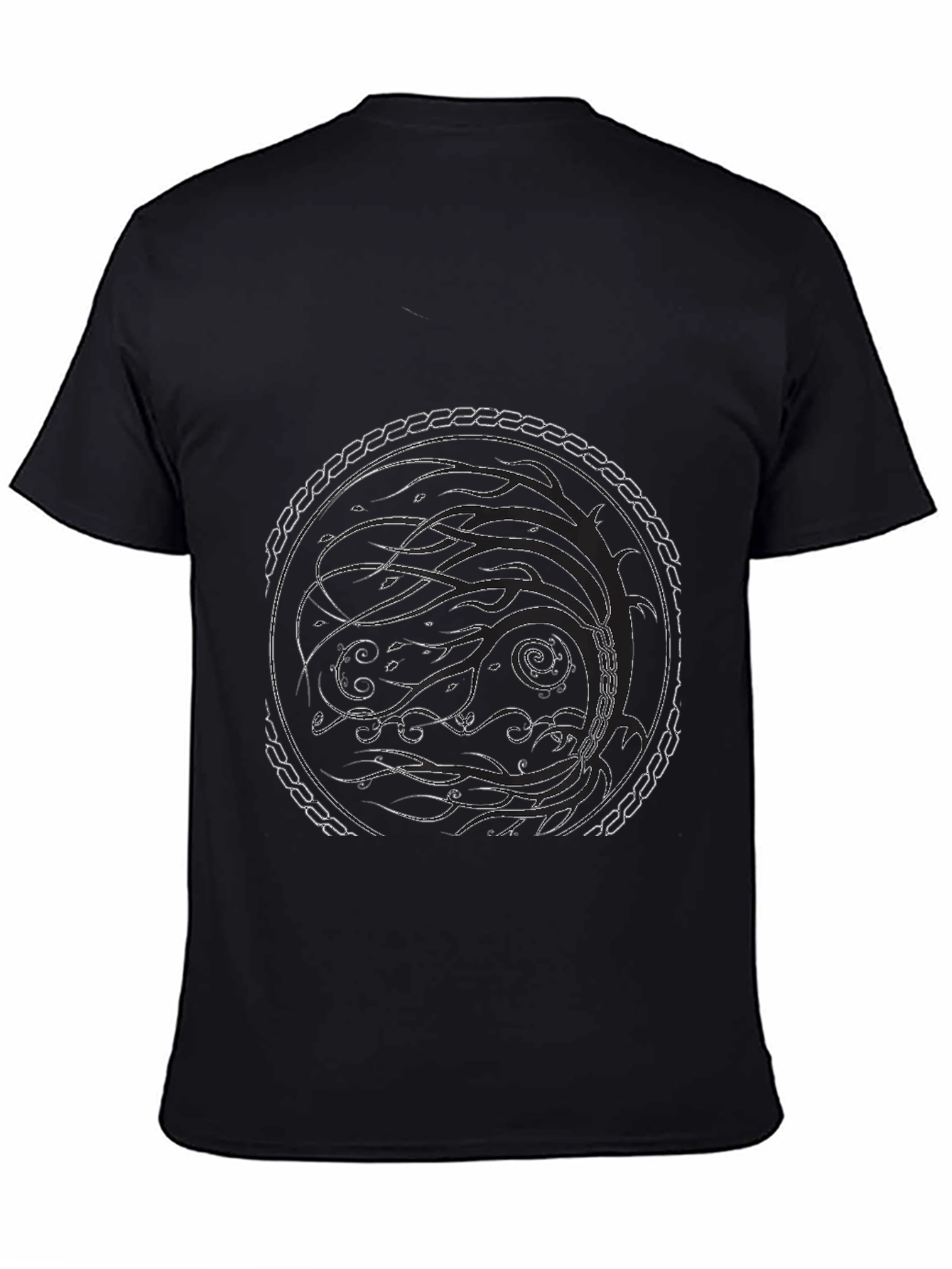 Abstract Circle Graphic Black Tee