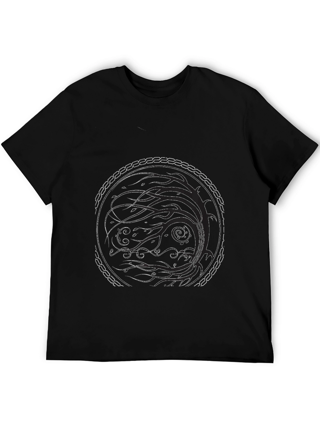 Abstract Circle Graphic Black Tee