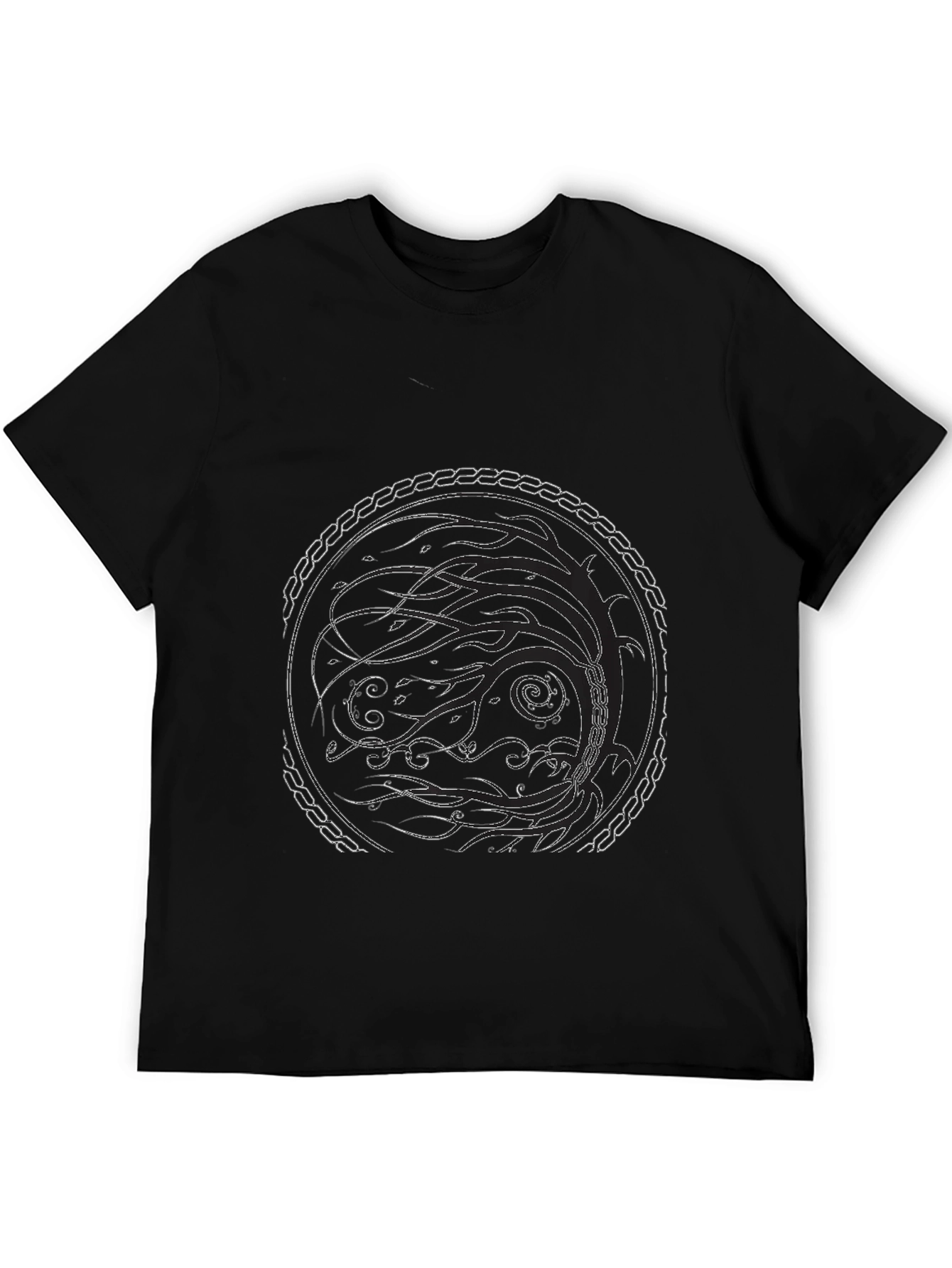Abstract Circle Graphic Black Tee