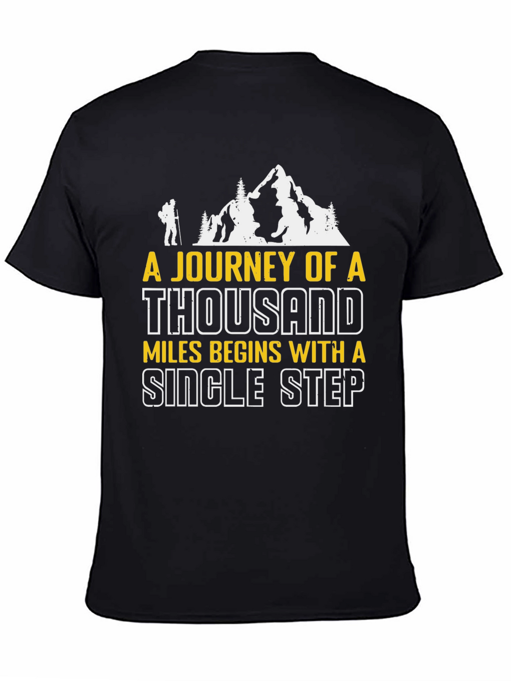 Motivational Hiking T-Shirt - Journey of a Thousand Miles