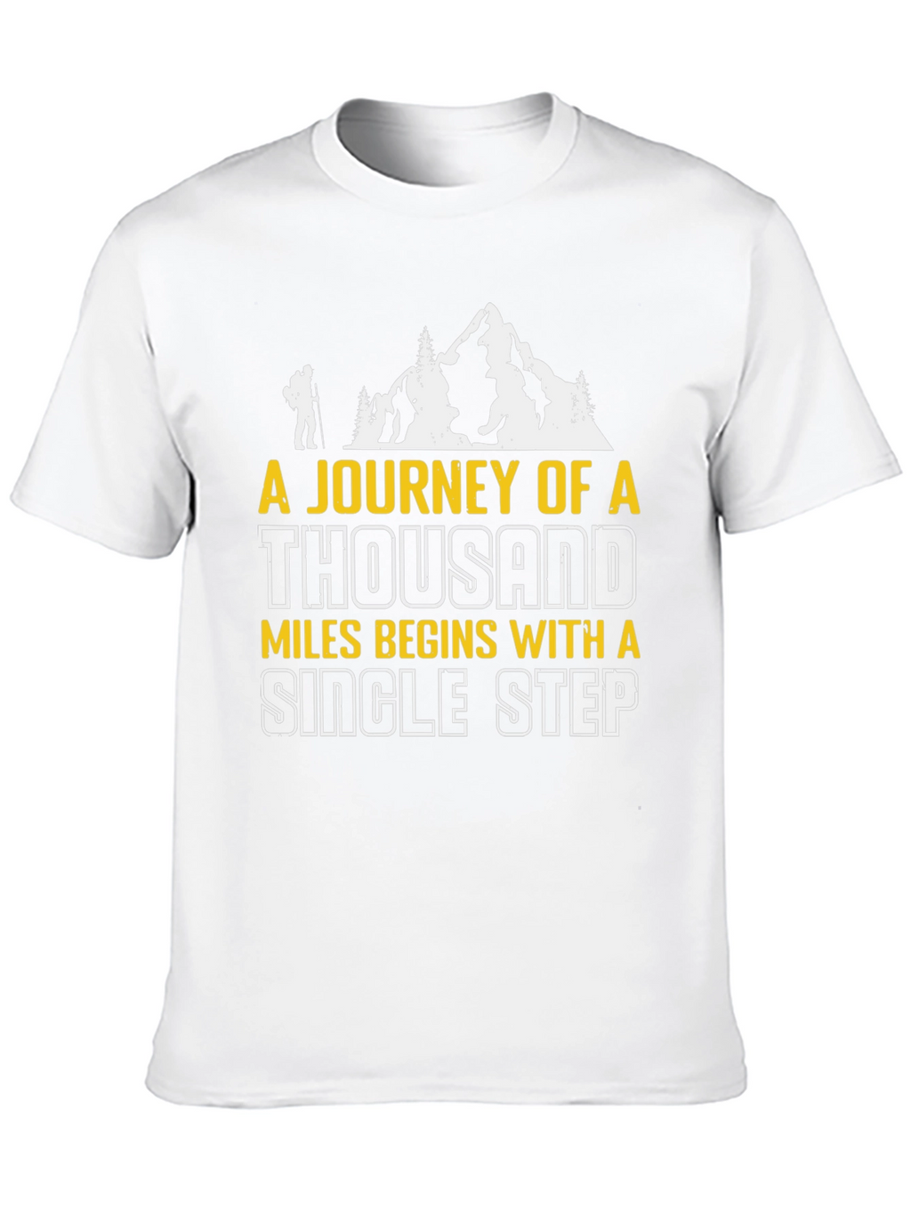 Motivational Hiking T-Shirt - Journey of a Thousand Miles