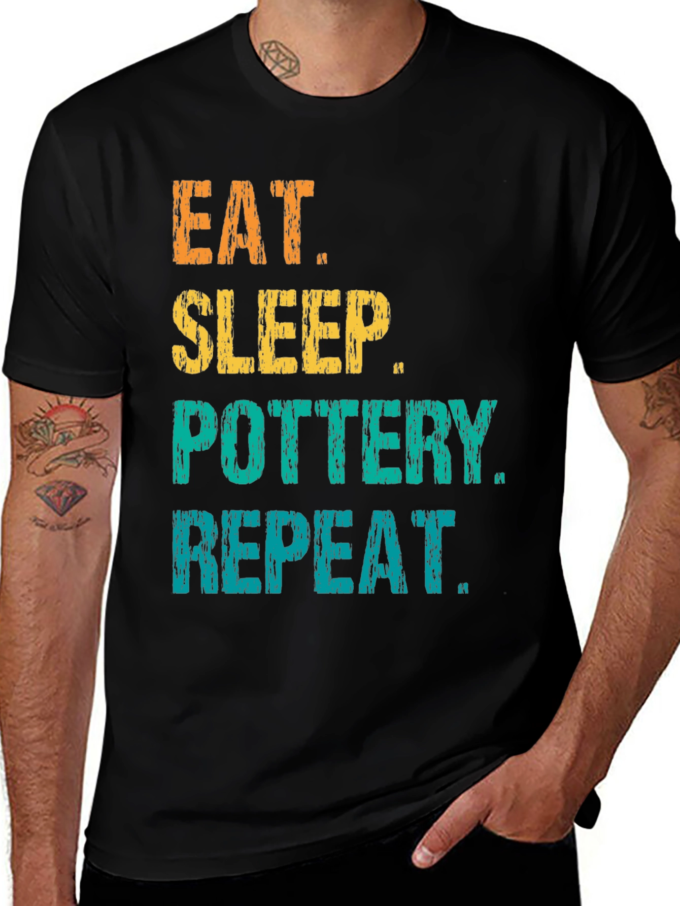 Eat Sleep Pottery Repeat Graphic Tee