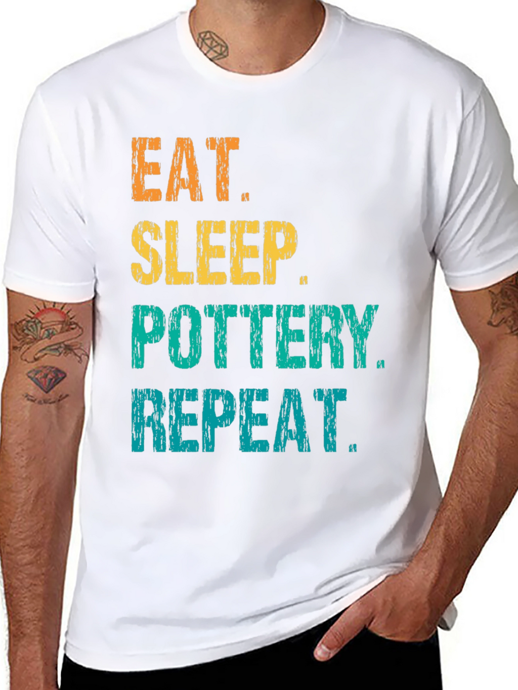 Eat Sleep Pottery Repeat Graphic Tee