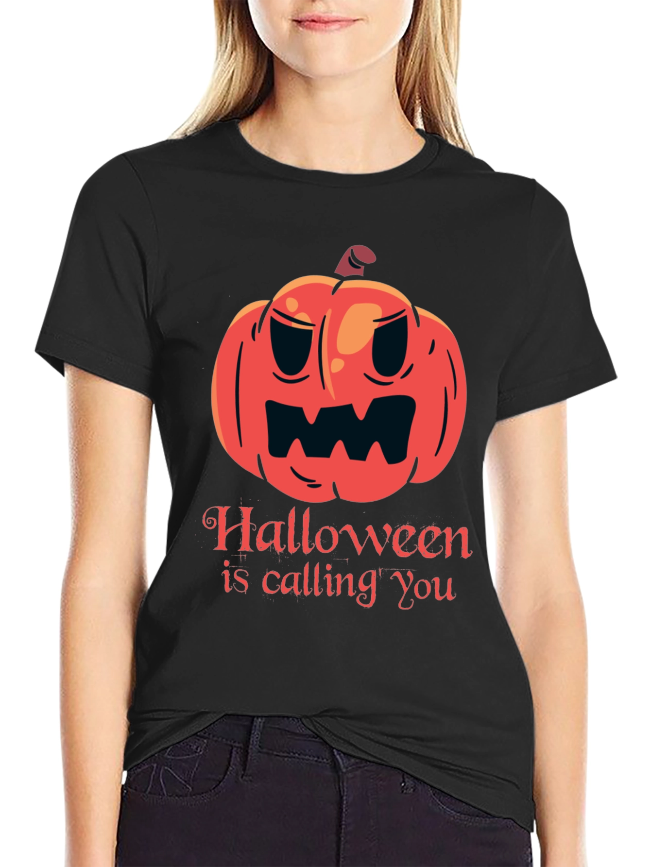 Halloween Pumpkin Calling T-Shirt