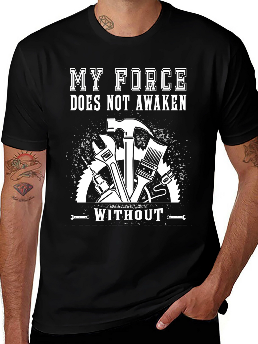 My Force Doesnt Awaken Mens Black T-Shirt