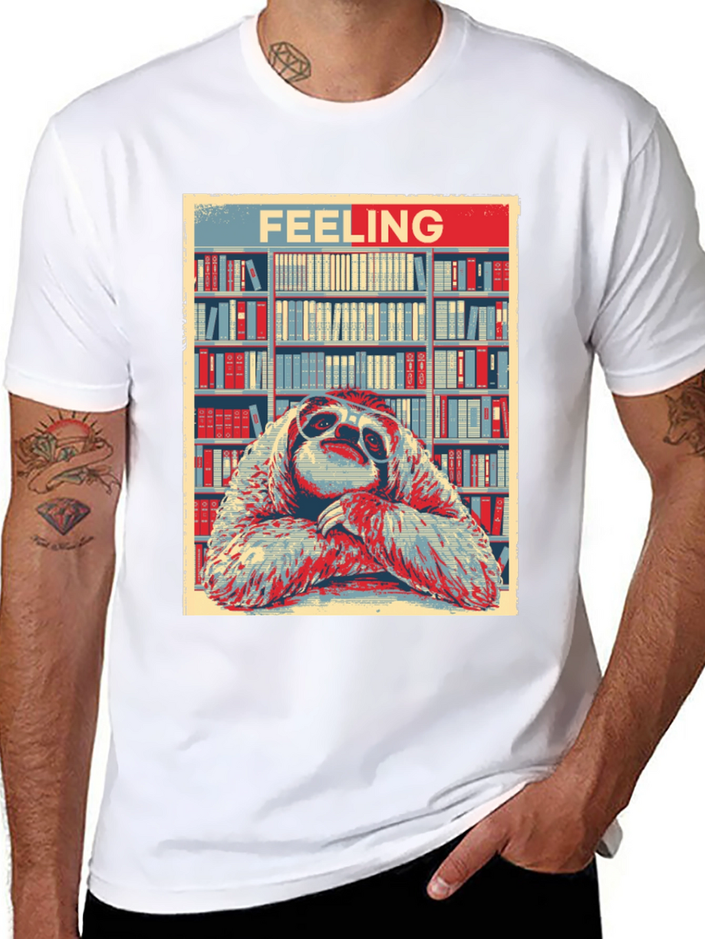 Feeling Sloth T-Shirt: Library Bookworm Style