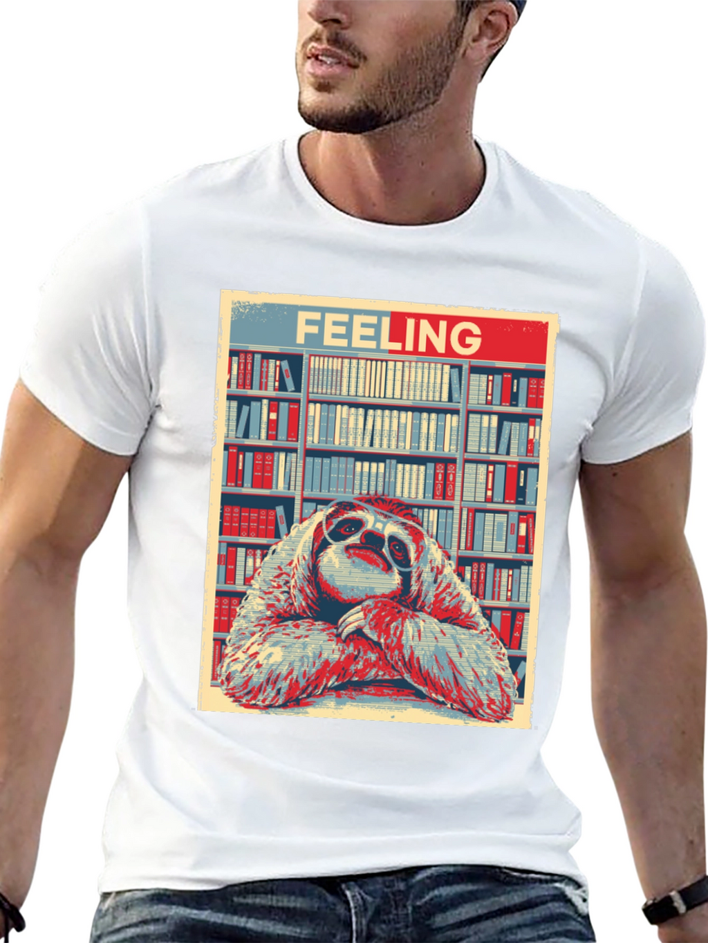 Feeling Sloth T-Shirt: Library Bookworm Style
