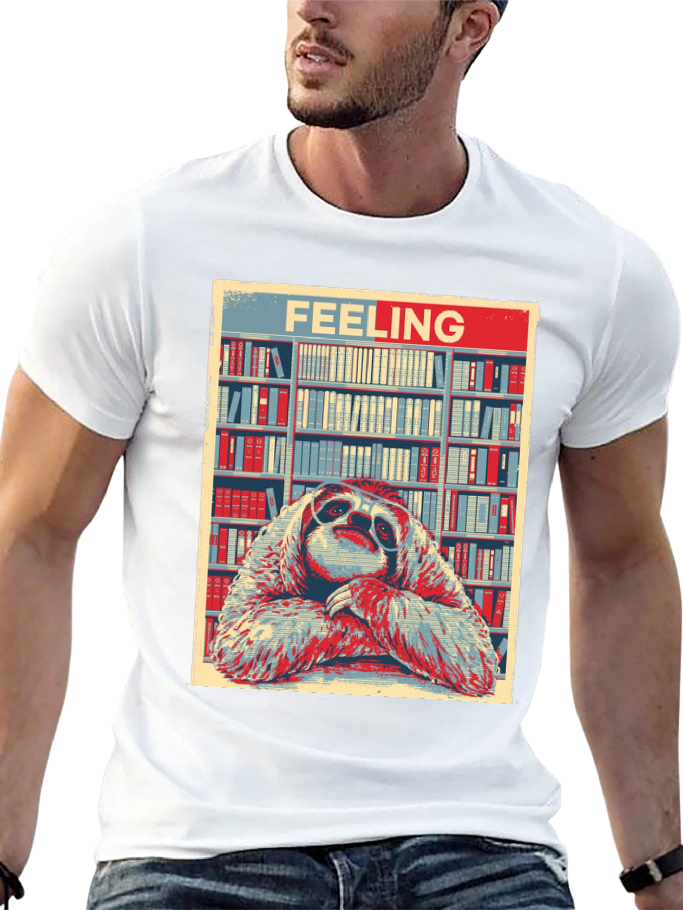 Feeling Sloth T-Shirt: Library Bookworm Style