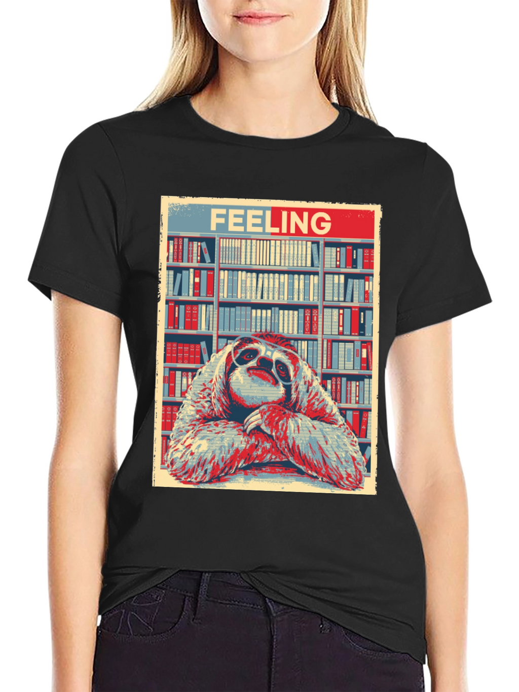 Feeling Sloth T-Shirt: Library Bookworm Style