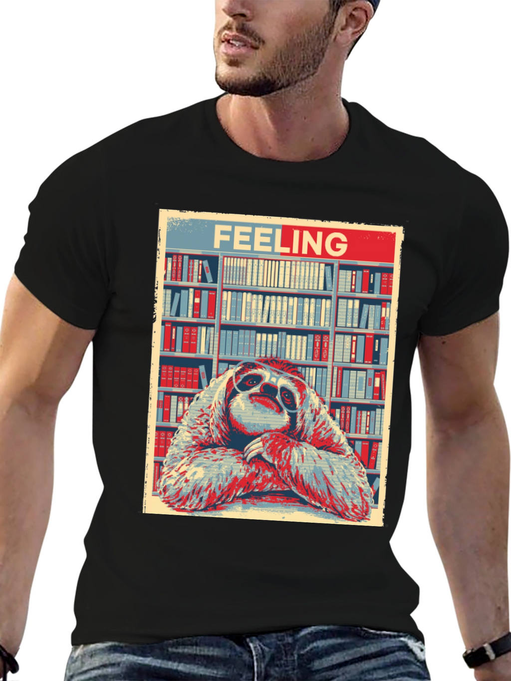 Feeling Sloth T-Shirt: Library Bookworm Style