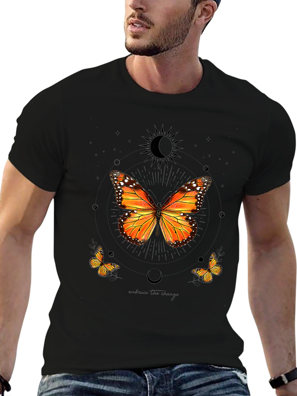 Butterfly Graphic Print Crew Neck T-Shirt