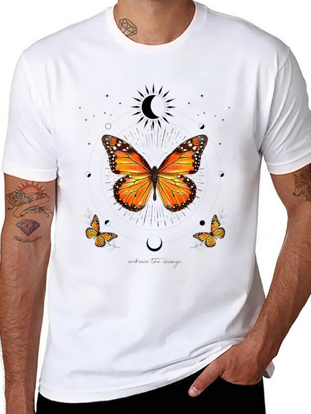 Butterfly Graphic Print Crew Neck T-Shirt