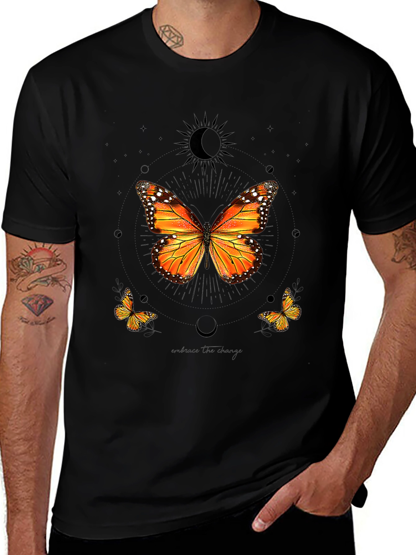 Butterfly Graphic Print Crew Neck T-Shirt