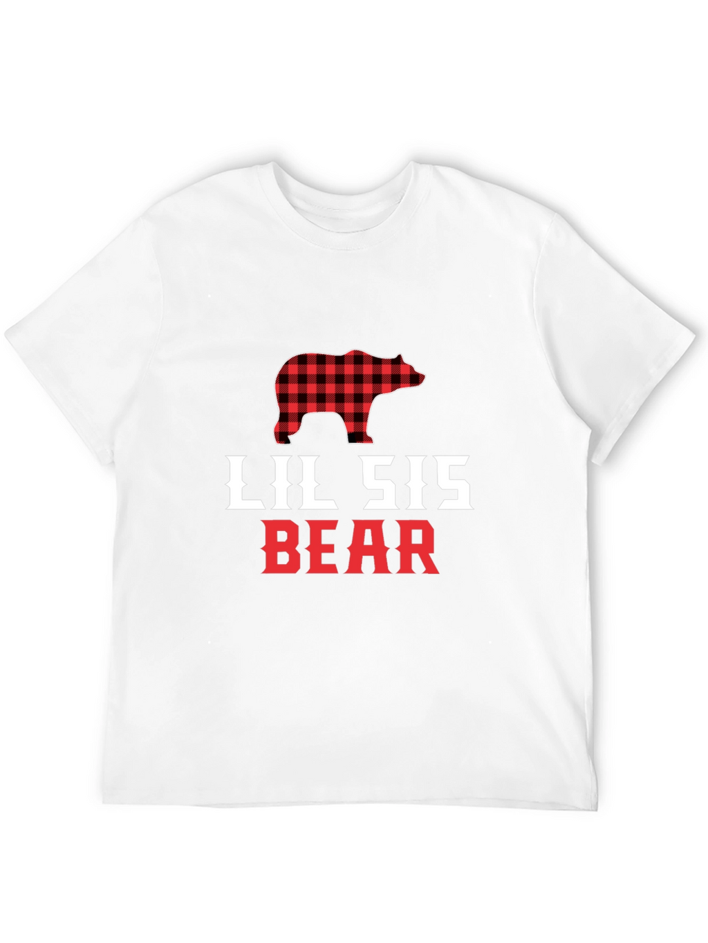 Lil Sis Bear Buffalo Plaid T-Shirt
