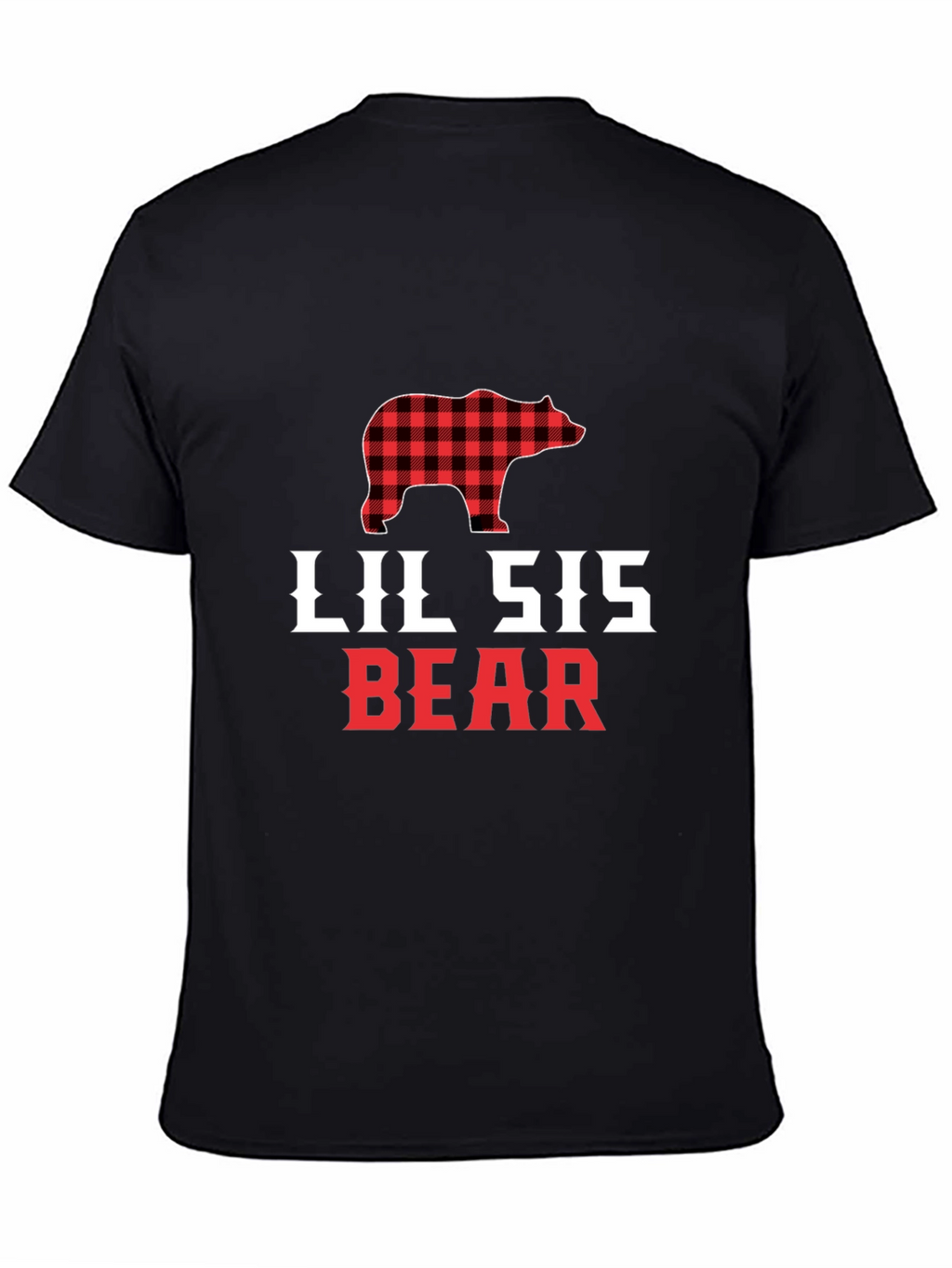 Lil Sis Bear Buffalo Plaid T-Shirt