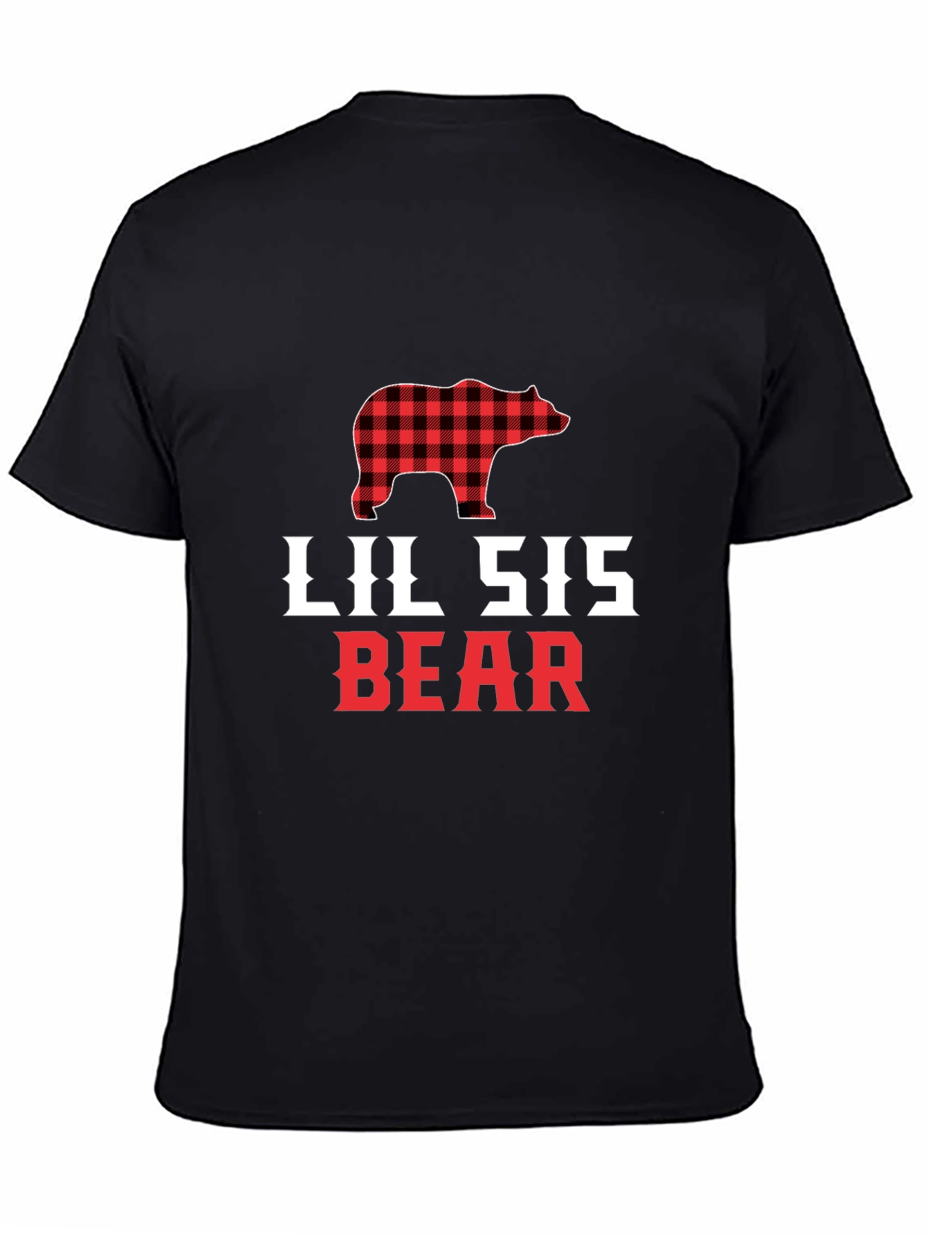 Lil Sis Bear Buffalo Plaid T-Shirt
