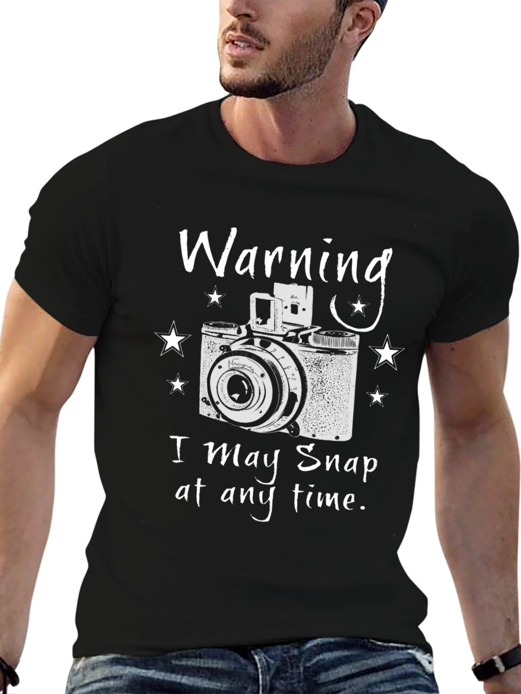 Warning I May Snap T-Shirt - Photographer Gift Tee