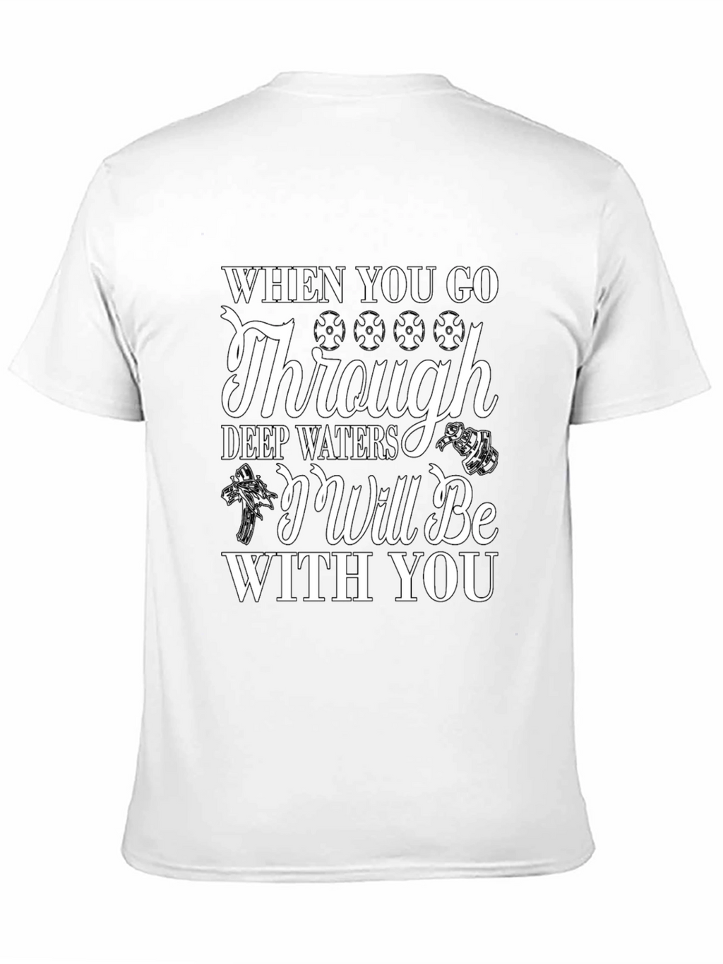 Faith-Based Black Graphic Tee: Deep Waters