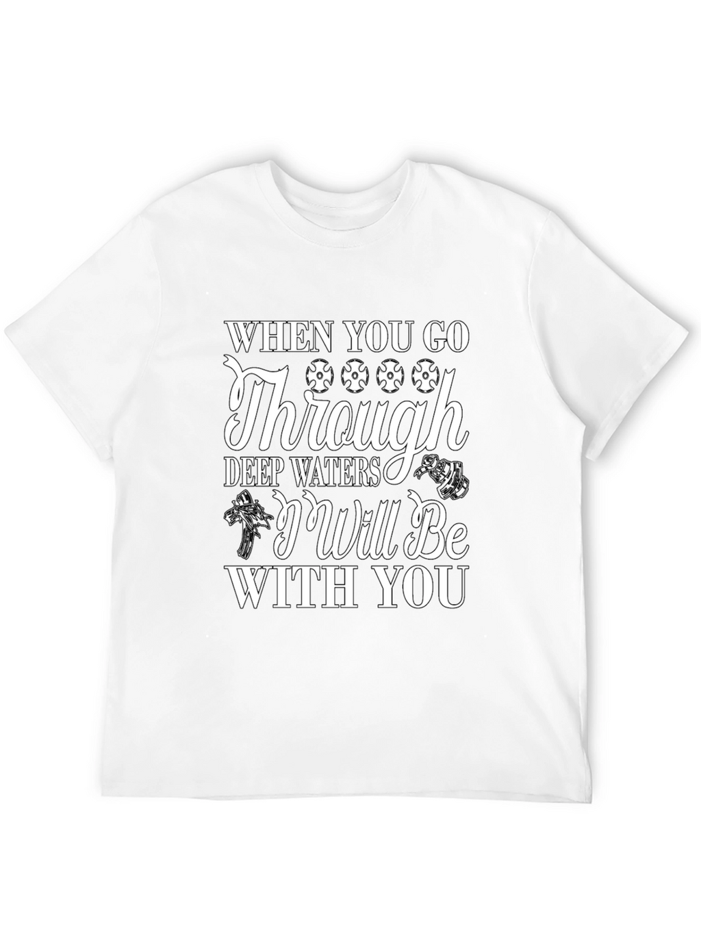 Faith-Based Black Graphic Tee: Deep Waters
