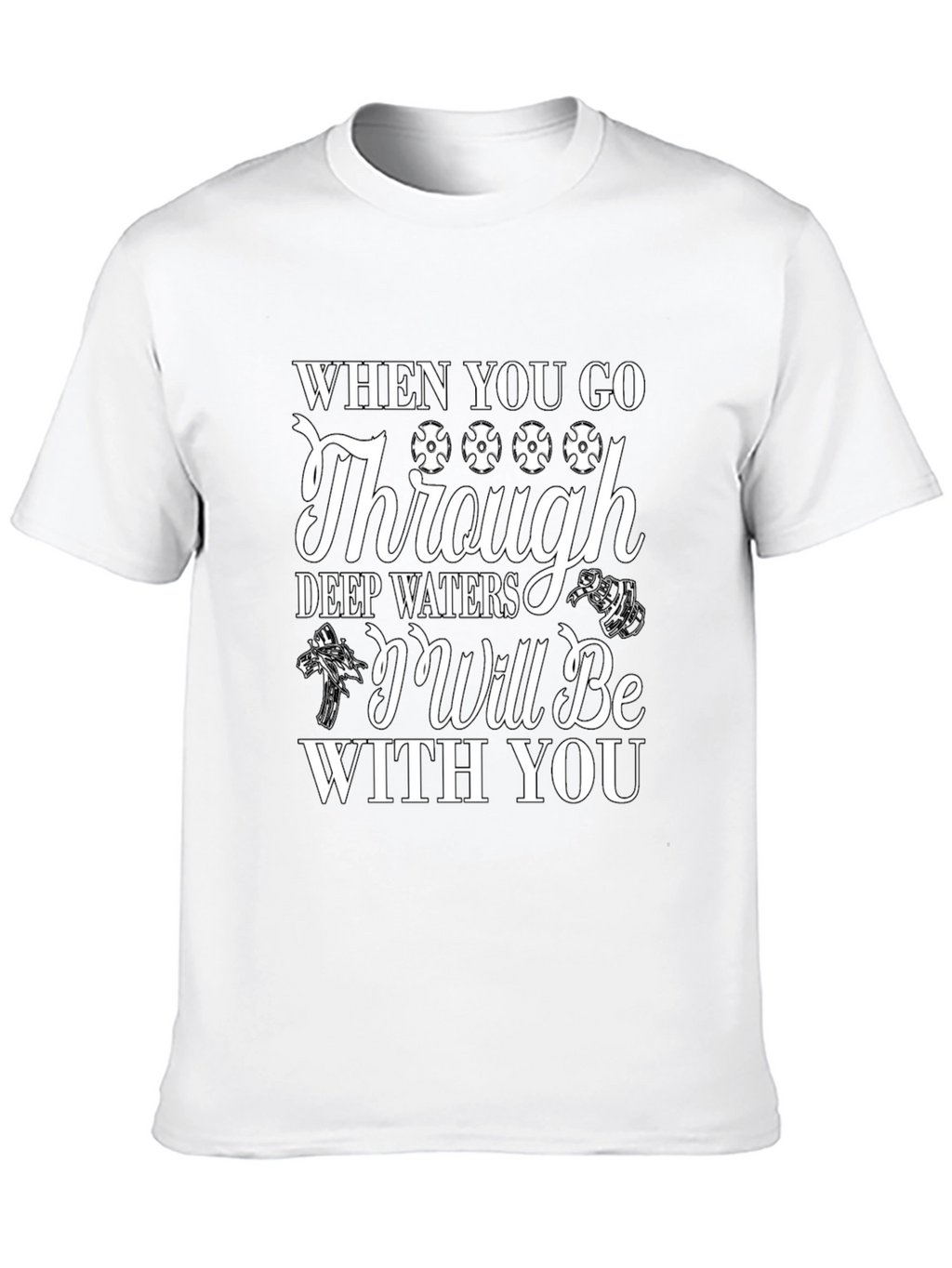 Faith-Based Black Graphic Tee: Deep Waters