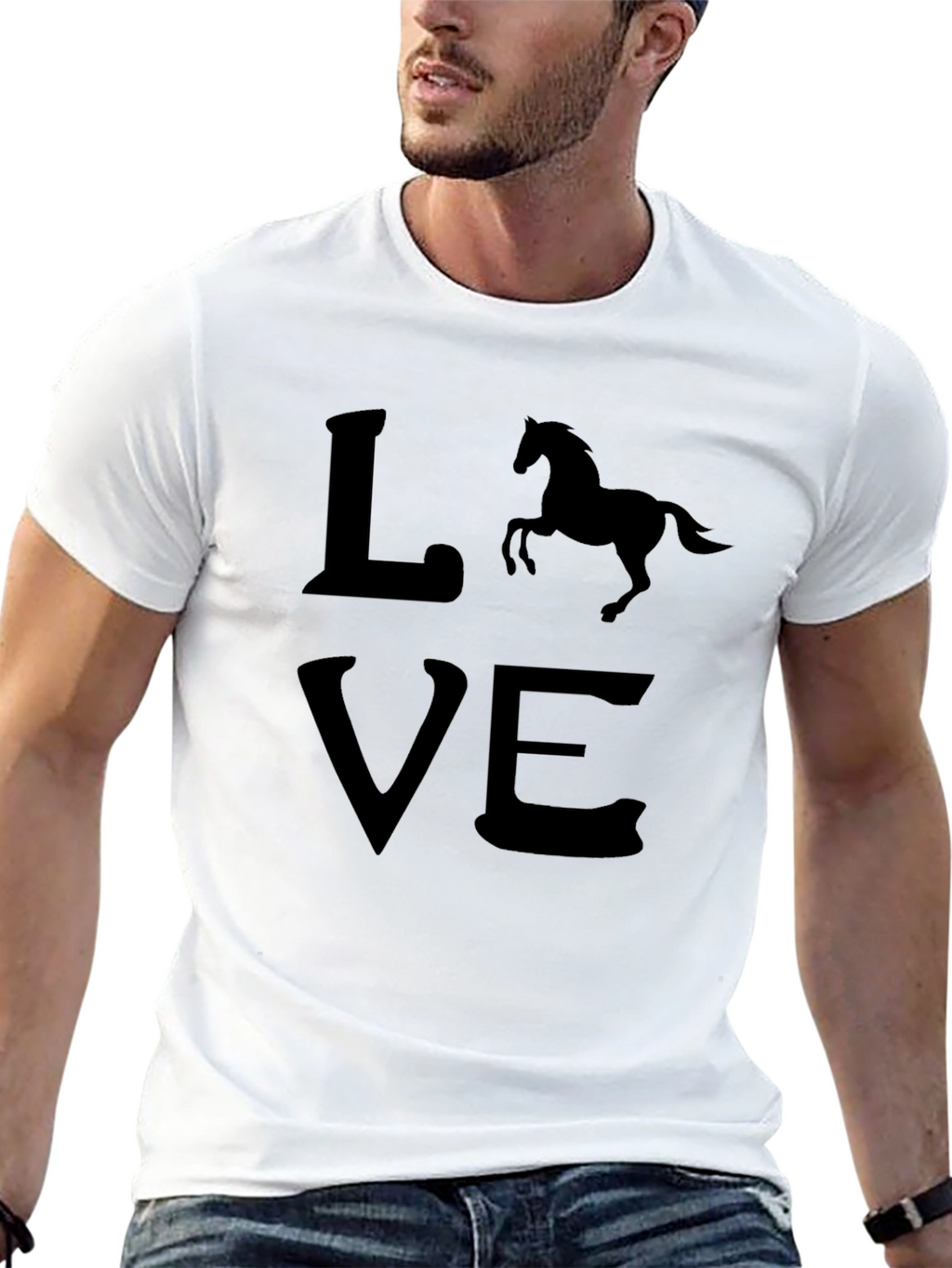 Horse Love Black T-Shirt - Equestrian Style