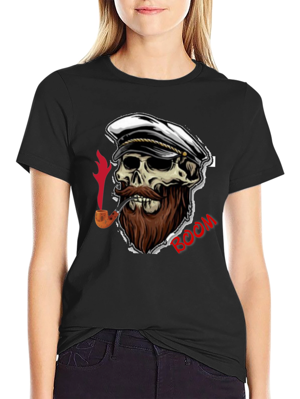 Skull Captain Boom Graphic T-Shirt