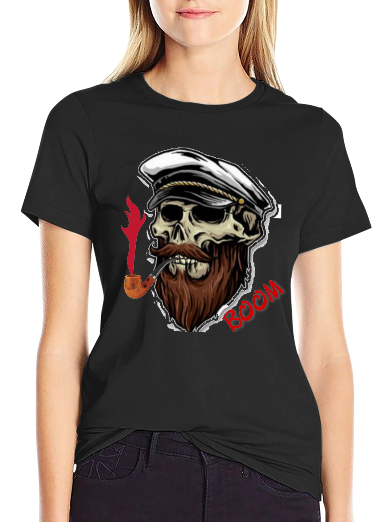 Skull Captain Boom Graphic T-Shirt