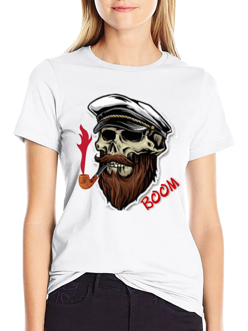 Skull Captain Boom Graphic T-Shirt