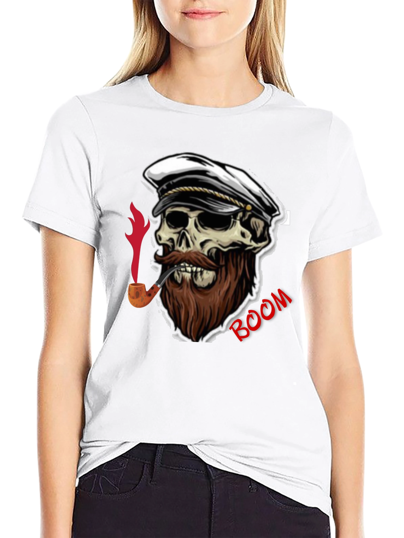 Skull Captain Boom Graphic T-Shirt