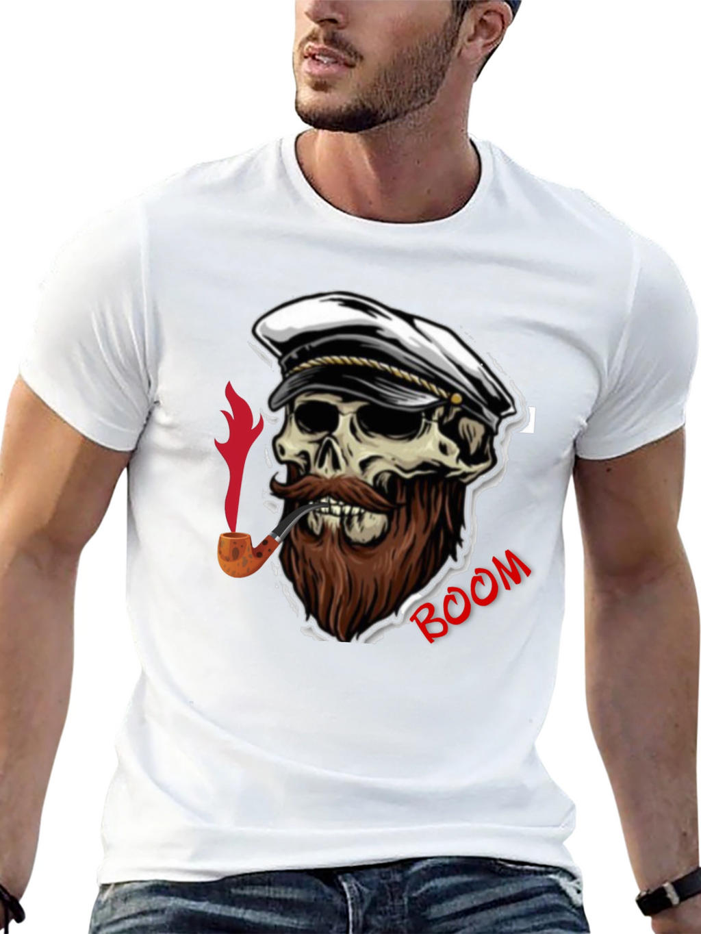 Skull Captain Boom Graphic T-Shirt