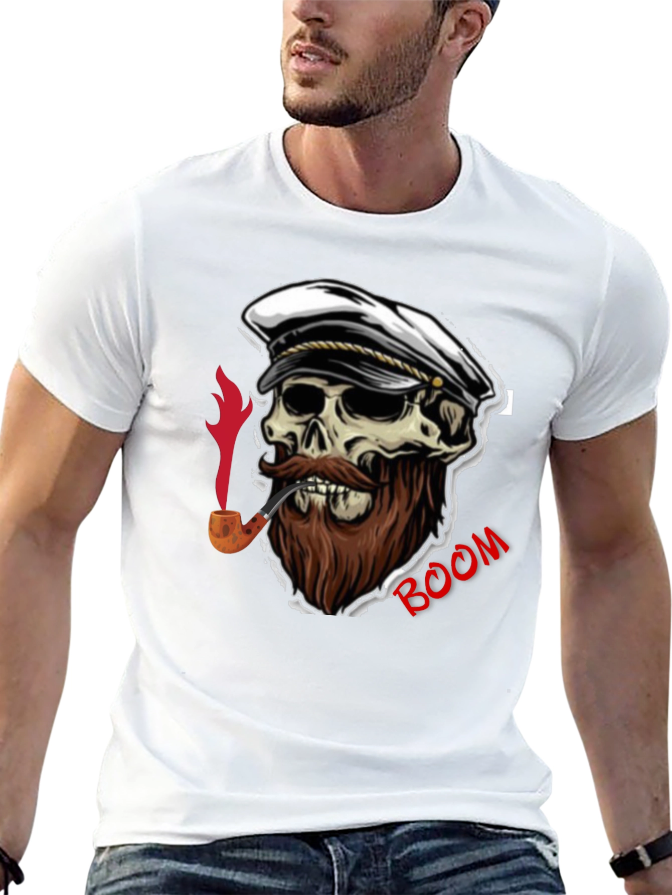 Skull Captain Boom Graphic T-Shirt