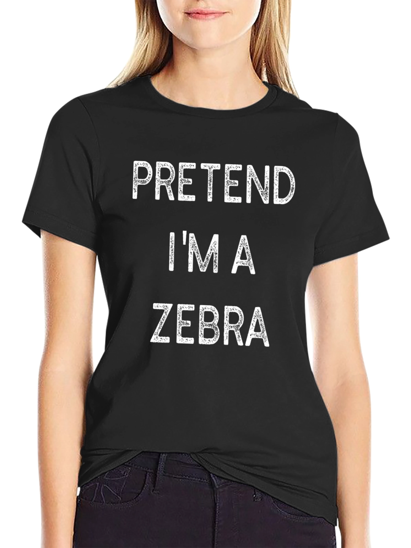 Pretend Im A Zebra T-Shirt - Funny Halloween Costume Tee