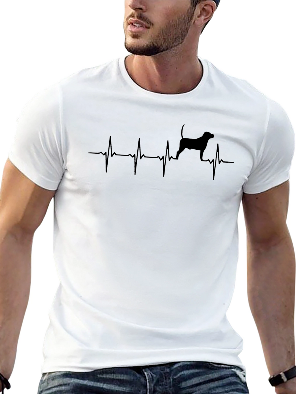 Dog Heartbeat T-Shirt - Black