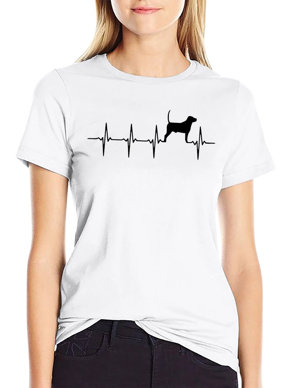 Dog Heartbeat T-Shirt - Black