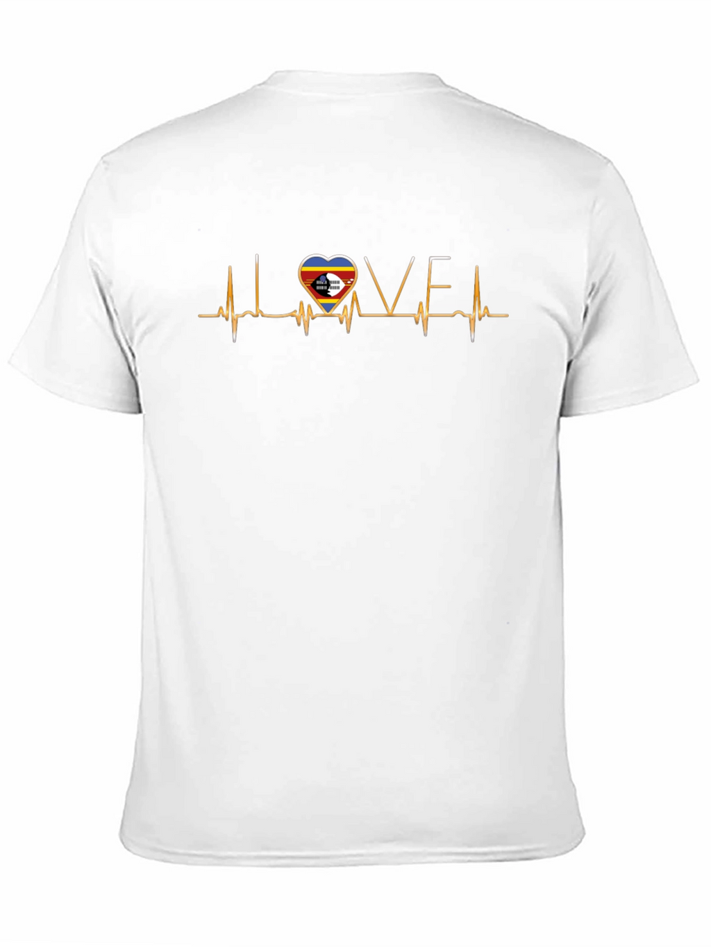 Eswatini Flag Heartbeat T-Shirt Love Kingdom of Eswatini Tee