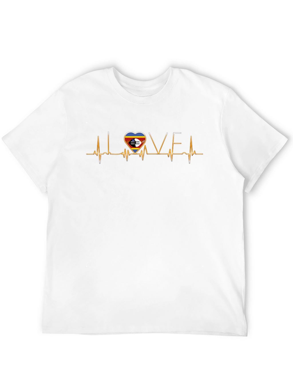 Eswatini Flag Heartbeat T-Shirt Love Kingdom of Eswatini Tee