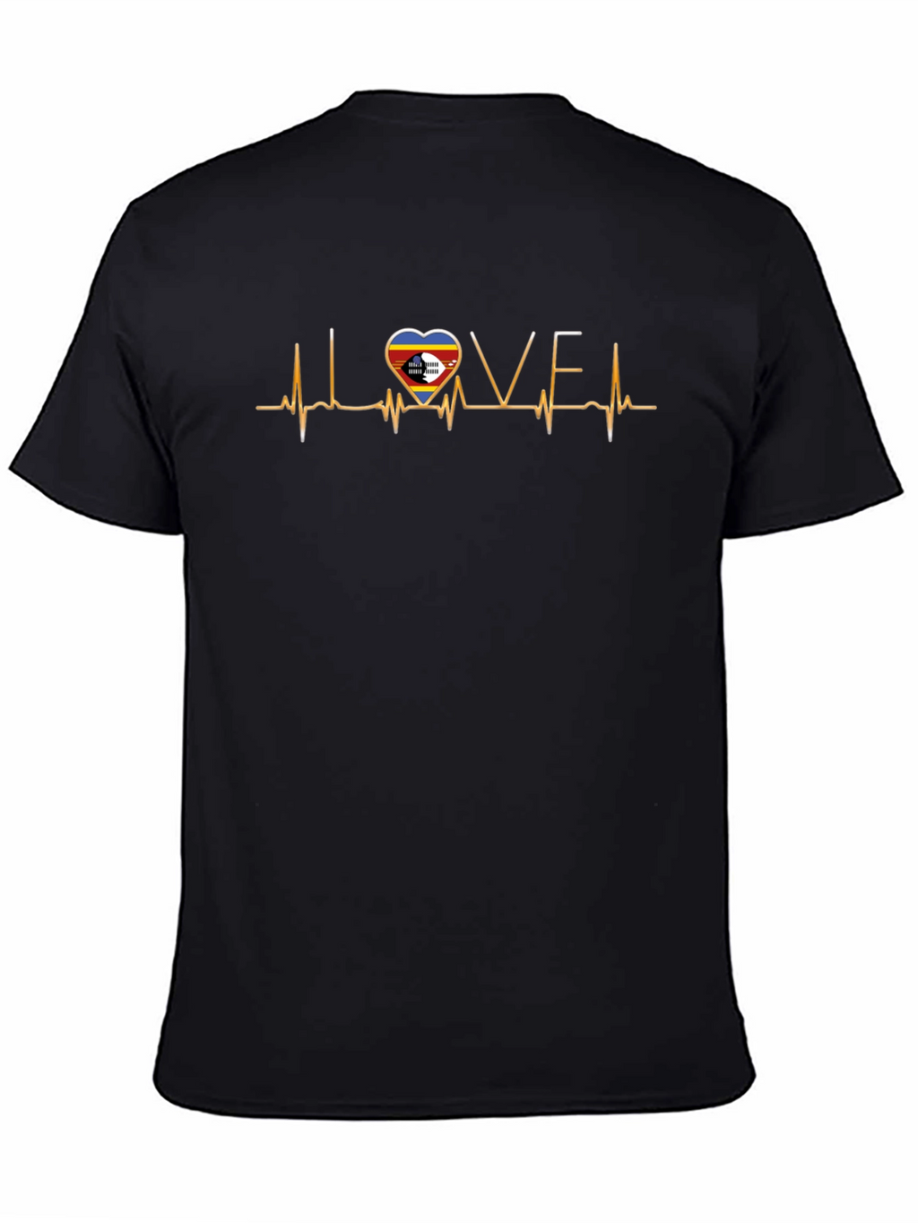 Eswatini Flag Heartbeat T-Shirt Love Kingdom of Eswatini Tee