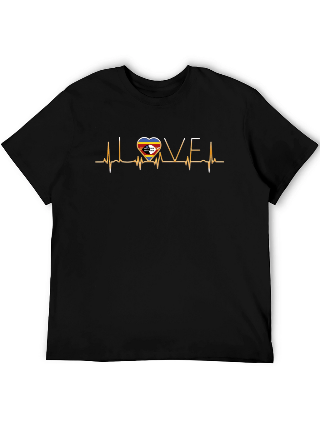 Eswatini Flag Heartbeat T-Shirt Love Kingdom of Eswatini Tee