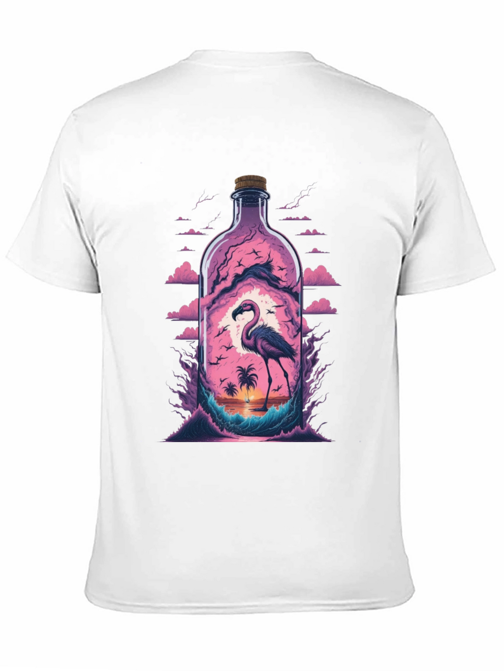 Flamingo Beach Bottle Graphic Tee