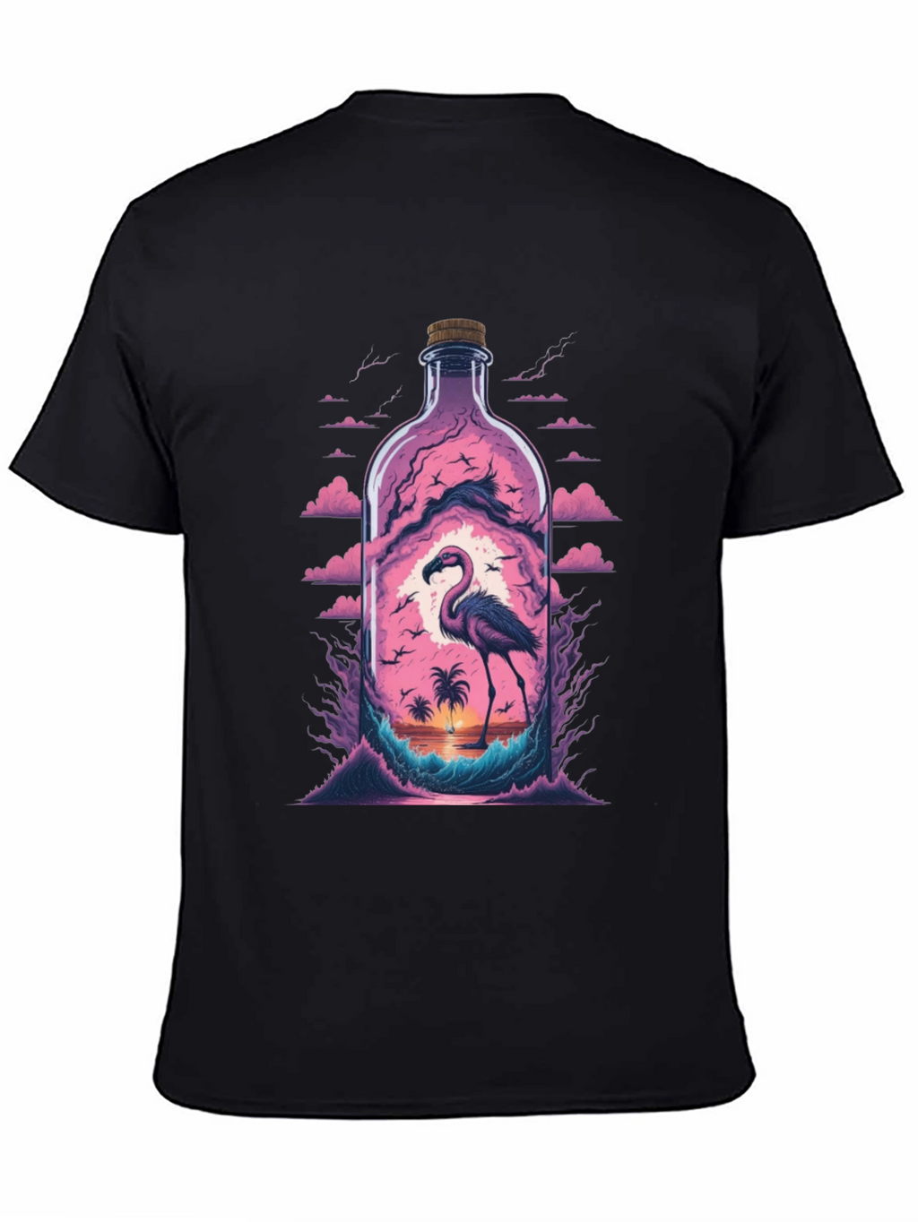Flamingo Beach Bottle Graphic Tee