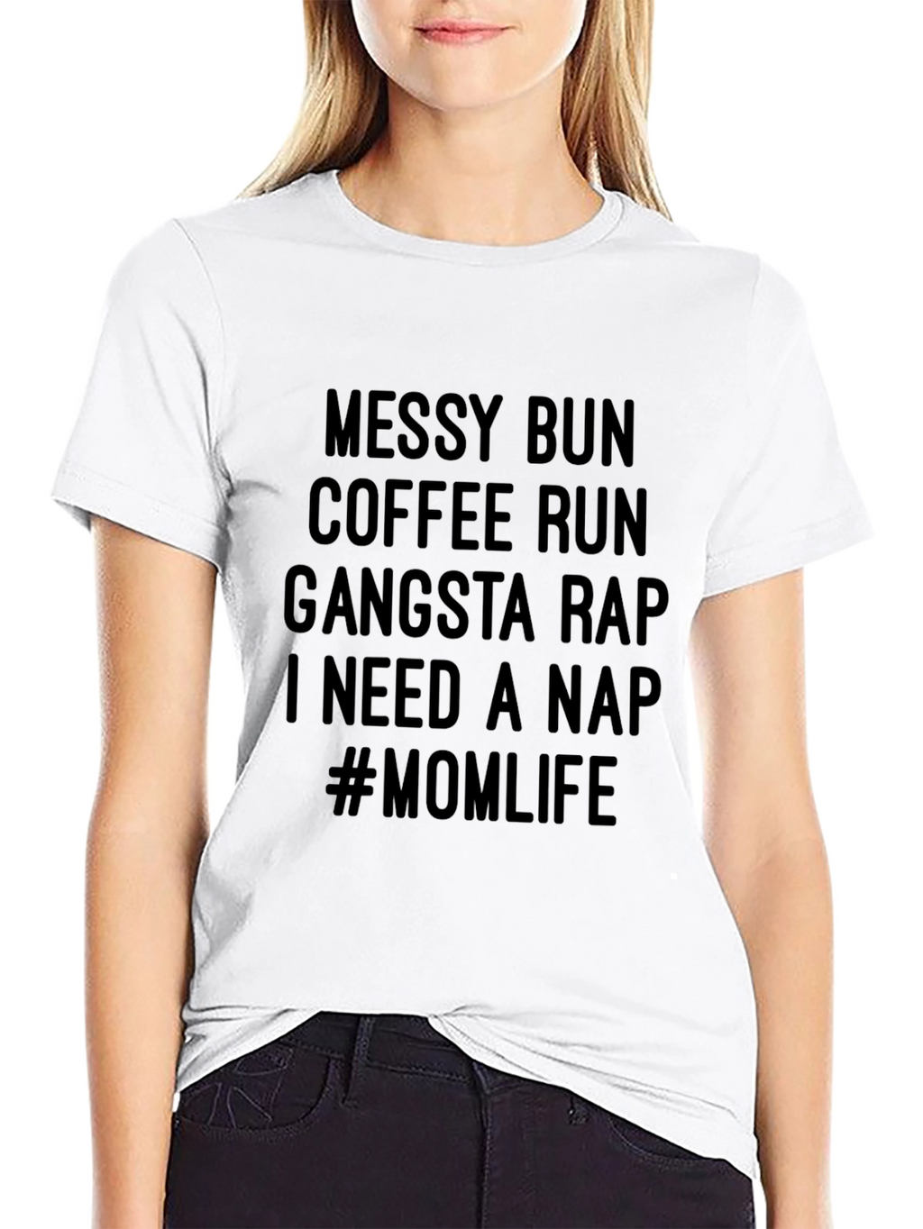 Messy Bun Mom Life Graphic T-Shirt