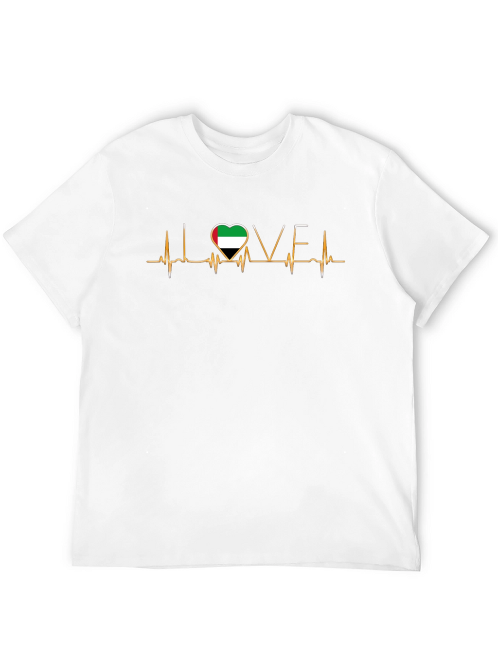 Love UAE Heartbeat T-Shirt - Patriotic Design