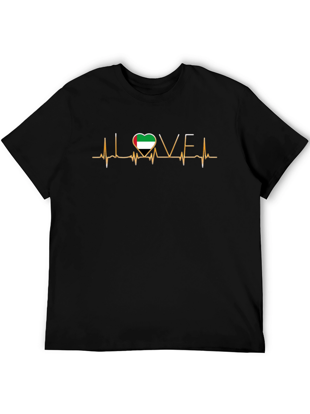 Love UAE Heartbeat T-Shirt - Patriotic Design